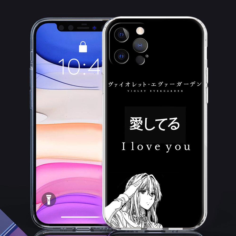 Прозрачный чехол Purple Evergarden для iPhone 13 Mini 12 Pro 11 XR SE 2020 XS Max 7 8 Plus X, силиконовый чехол для телефона 6 6S, Fuana Sac