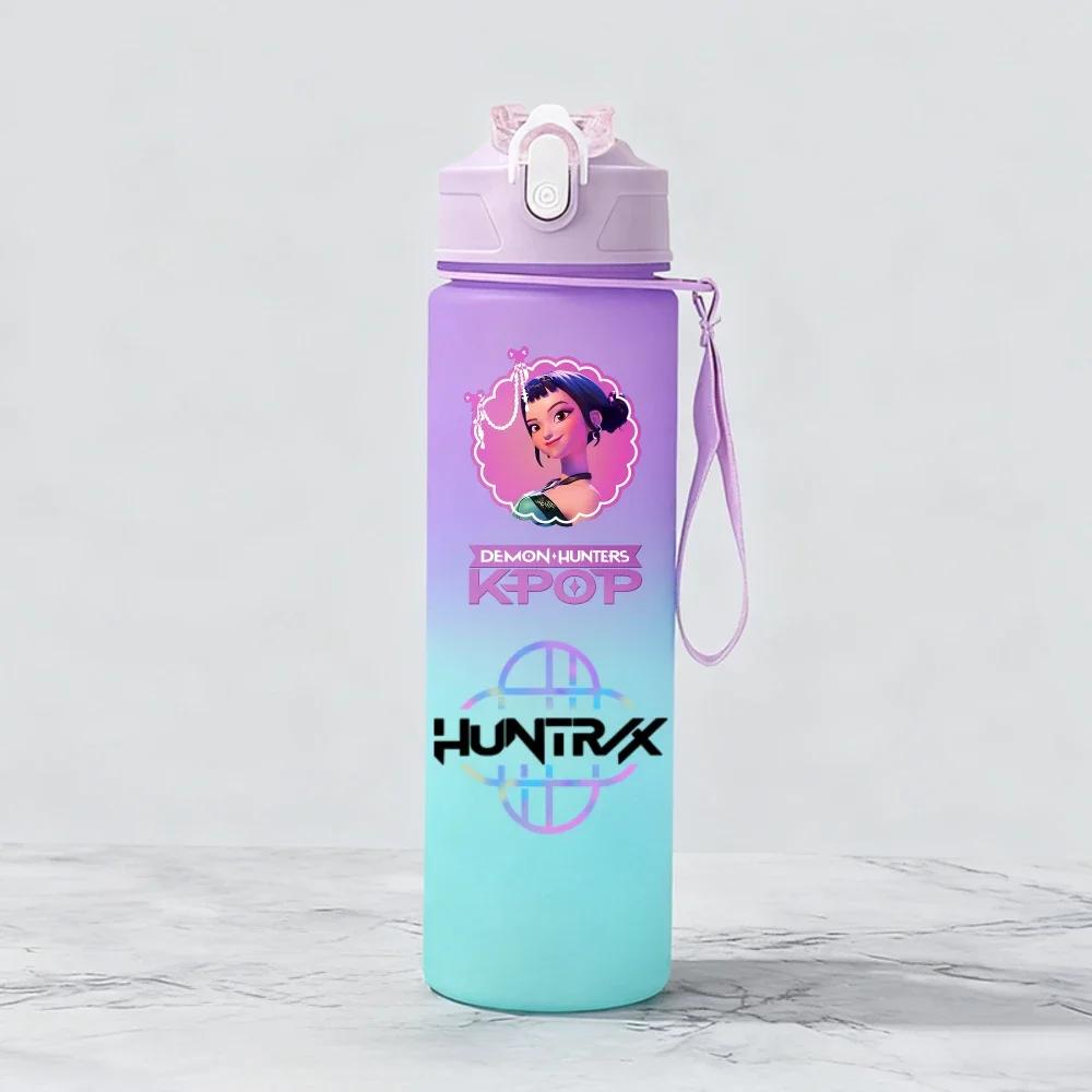 Kpop Охотники на демонов Команда Креативная Градиентная Бутылка для воды Унисекс Спортивный стиль Многоразовая Емкость разработана для Активного отдыха Велосипеда Путешествий Фитнеса