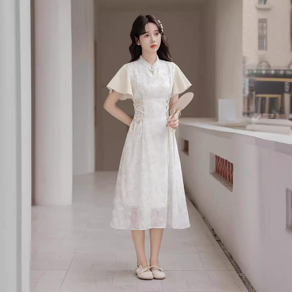 Summer Zen Modified Cheongsam Young Medium and Long Dress