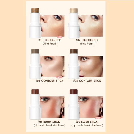 Натуральные мини-контурирующие румяна-карандаш-бальзам для щек