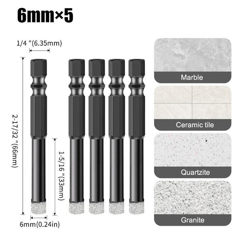 Алмазное сверло с шестигранным хвостовиком, сухое вакуумное сверление, наборы коронок, алмазное сверло для угловой шлифовальной машины, резак для плитки, кольцевая пила, инструменты