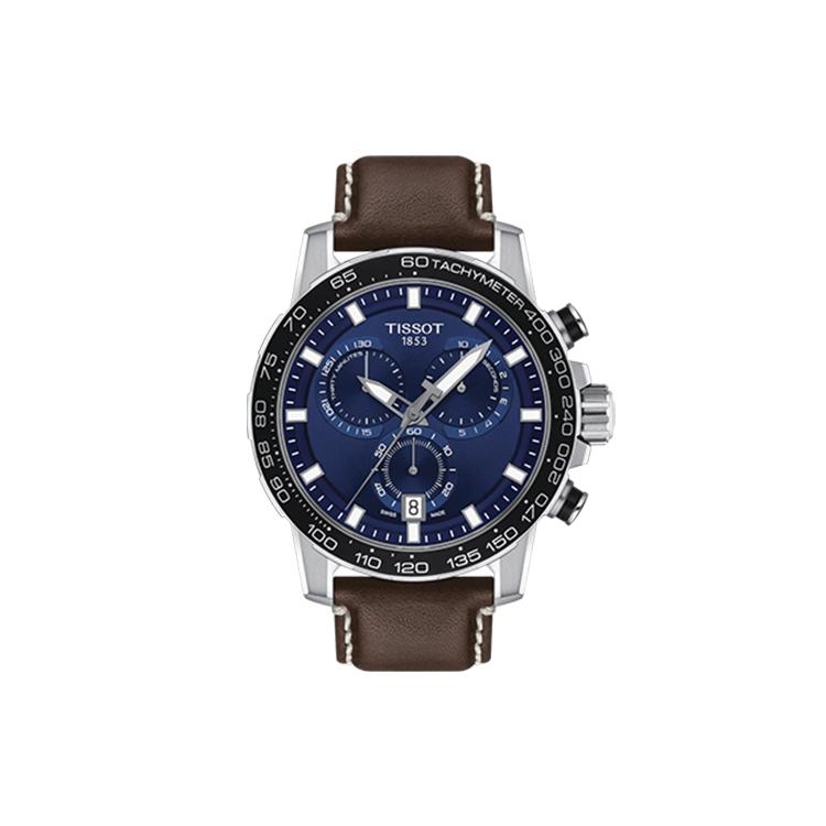 Tissot Коллекция Daring Мужские часы с кварцевым механизмом Часы 45,5 мм Синий циферблат Корпус из нержавеющей стали Кожаный ремешок T125.617.16.041.00