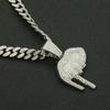 European and American Cool Domineering Three-Dimensional Diamond Lip Pendant Cuban Link Chain Necklace Trendy Men's Personality Fashion Short Necklace