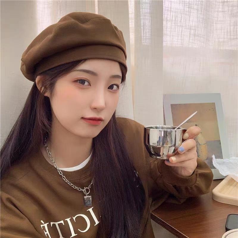 Шерстяной берет с маленьким лицом для детей, японский темперамент, универсальный художник, ретро, большой полевой, британский прилив