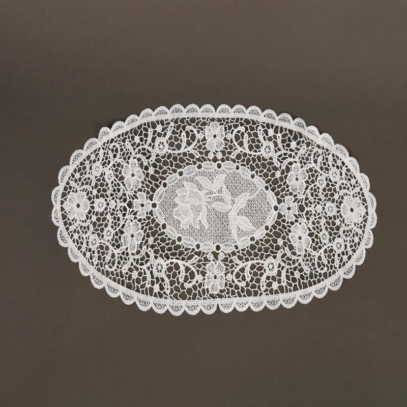 Square Embroidered Lace Tablecloth with Hollow Design, European Style Decoration for Coffee Tables and Vase Settings.