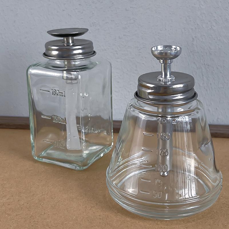 180 мл стеклянный пустой дозатор с нажатием вниз для лака для ногтей спиртового средства для снятия макияжа прозрачная многоразовая бутылка жидкое очищающее средство для хранения