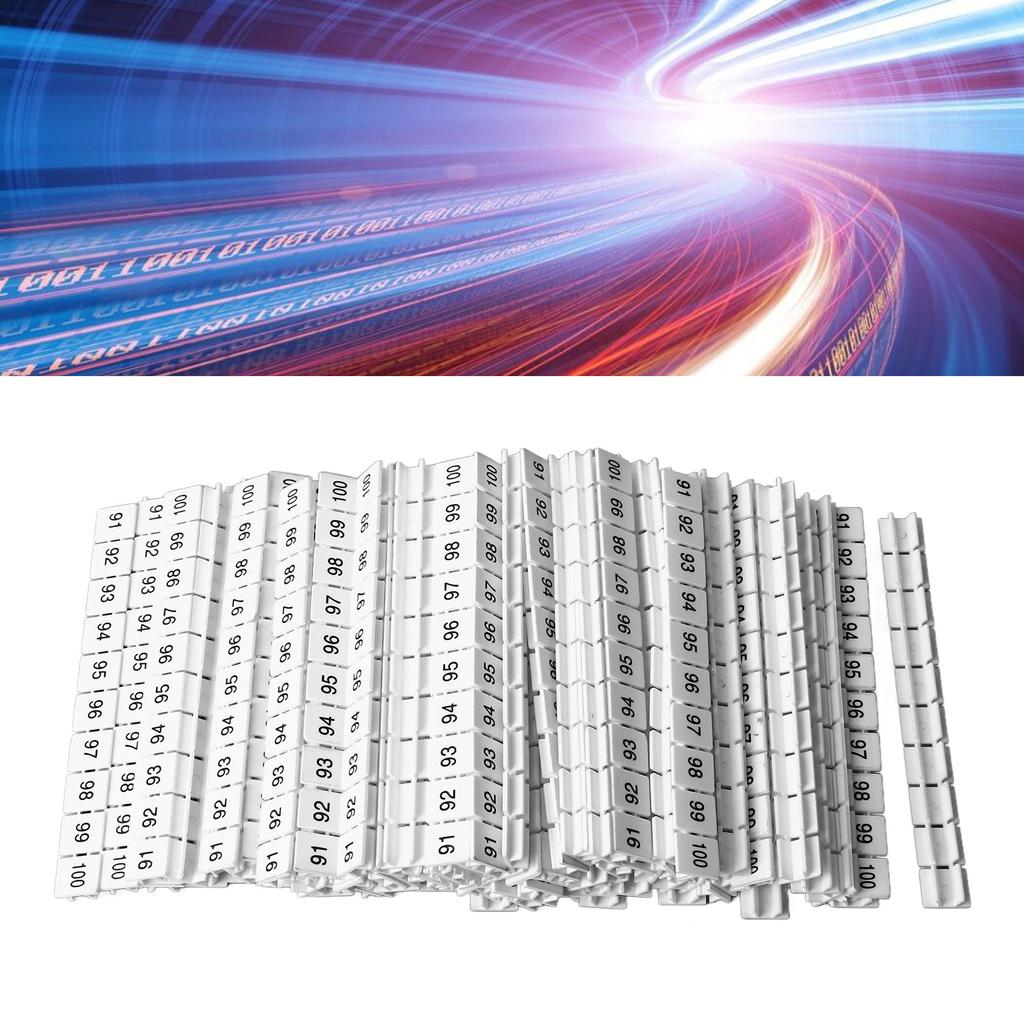 100 шт. этикеток для маркировки клеммной колодки 91‑100 нейлоновая легко режущаяся полоска маркера для UK10N