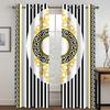 3D роскошные черные золотые узоры, европейские домашние шторы, 2 панели, богмейский стиль, гостиная, спальня, декор для окон, шторы
