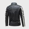 Мужская модная кожаная мотоциклетная куртка в стиле пэчворк, большой размер
