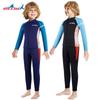 DIVE & SAIL Детский раздельный гидрокостюм 2,5 мм с длинными рукавами, теплый гидрокостюм для плавания и серфинга на открытом воздухе, защищающий от холода