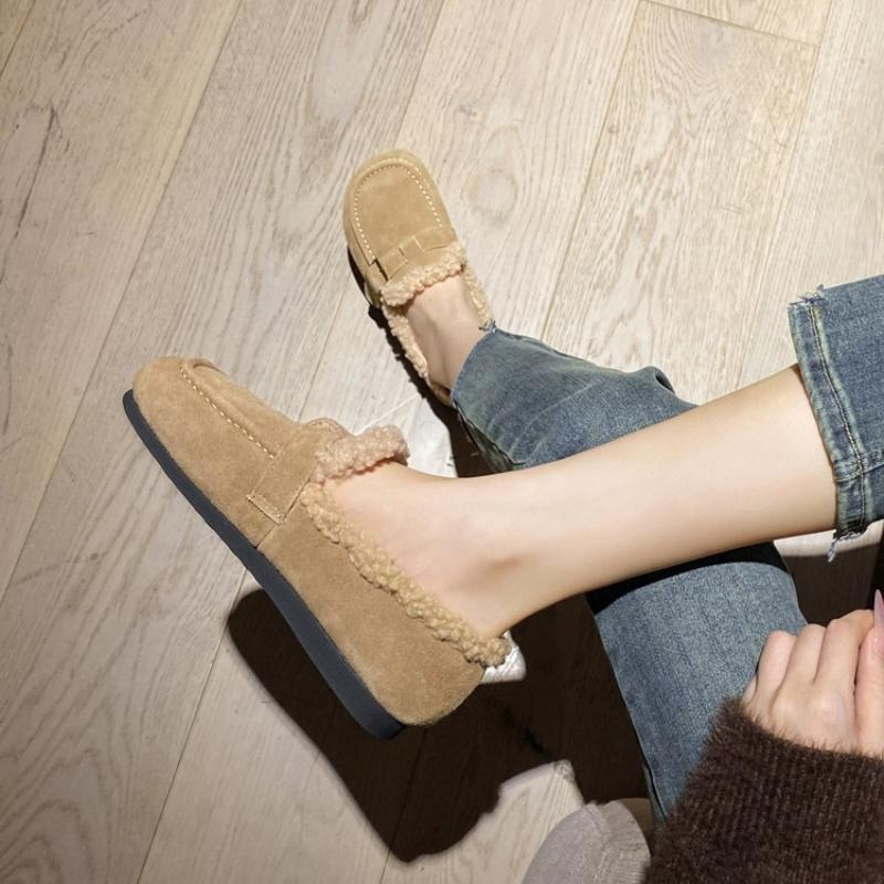 Модные мокасины с мехом, женские туфли на плоской подошве, повседневные женские кроссовки с круглым носком, без застежек, мокасины, зимние туфли без застежек, новые, ретро, для отдыха, на шнуровке