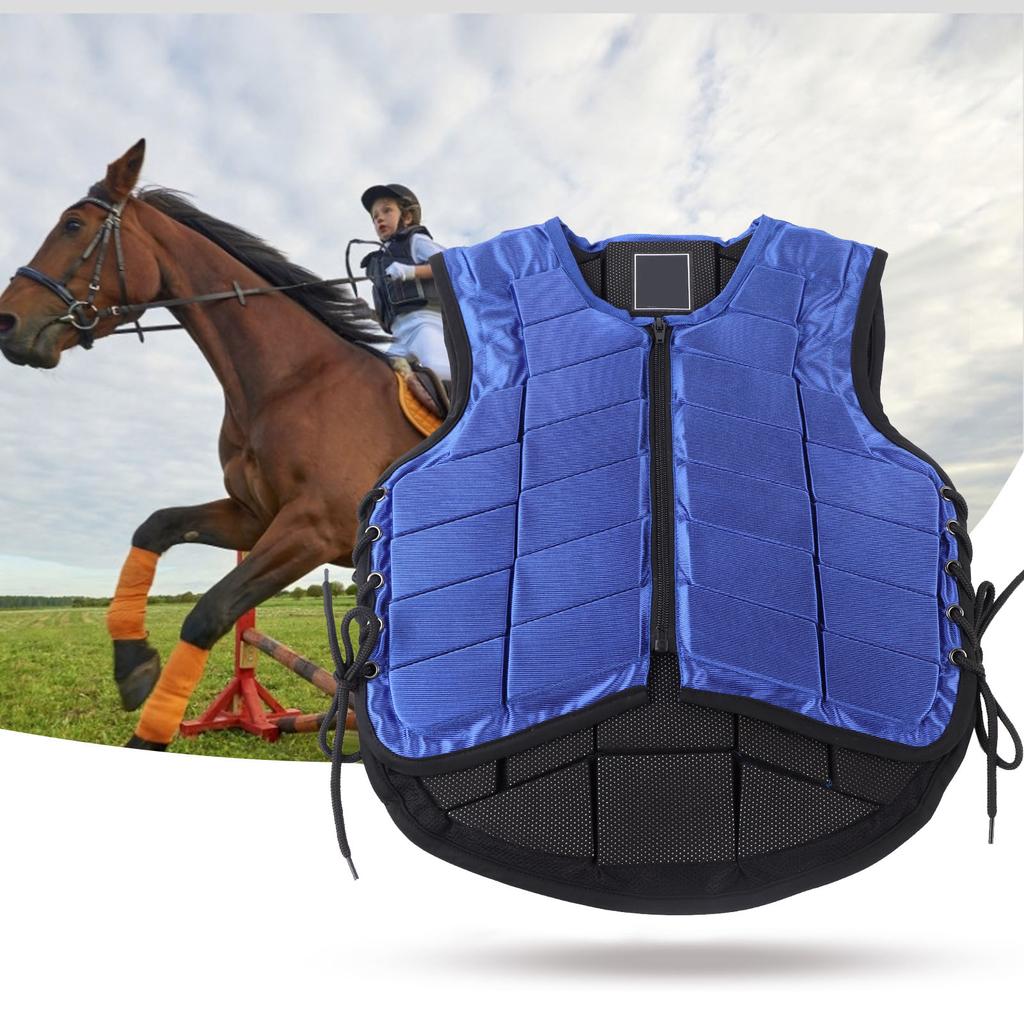 Kids Equestrian Vest Foam Padded Horse Riding Protective Gr Body Protector Blue