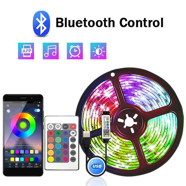 USB LED Strip Lights 5050 RGB 5V Color Changing Tuya WiFi Control 1-30M TV Backlight Room Bedroom Decor Flexible Tape