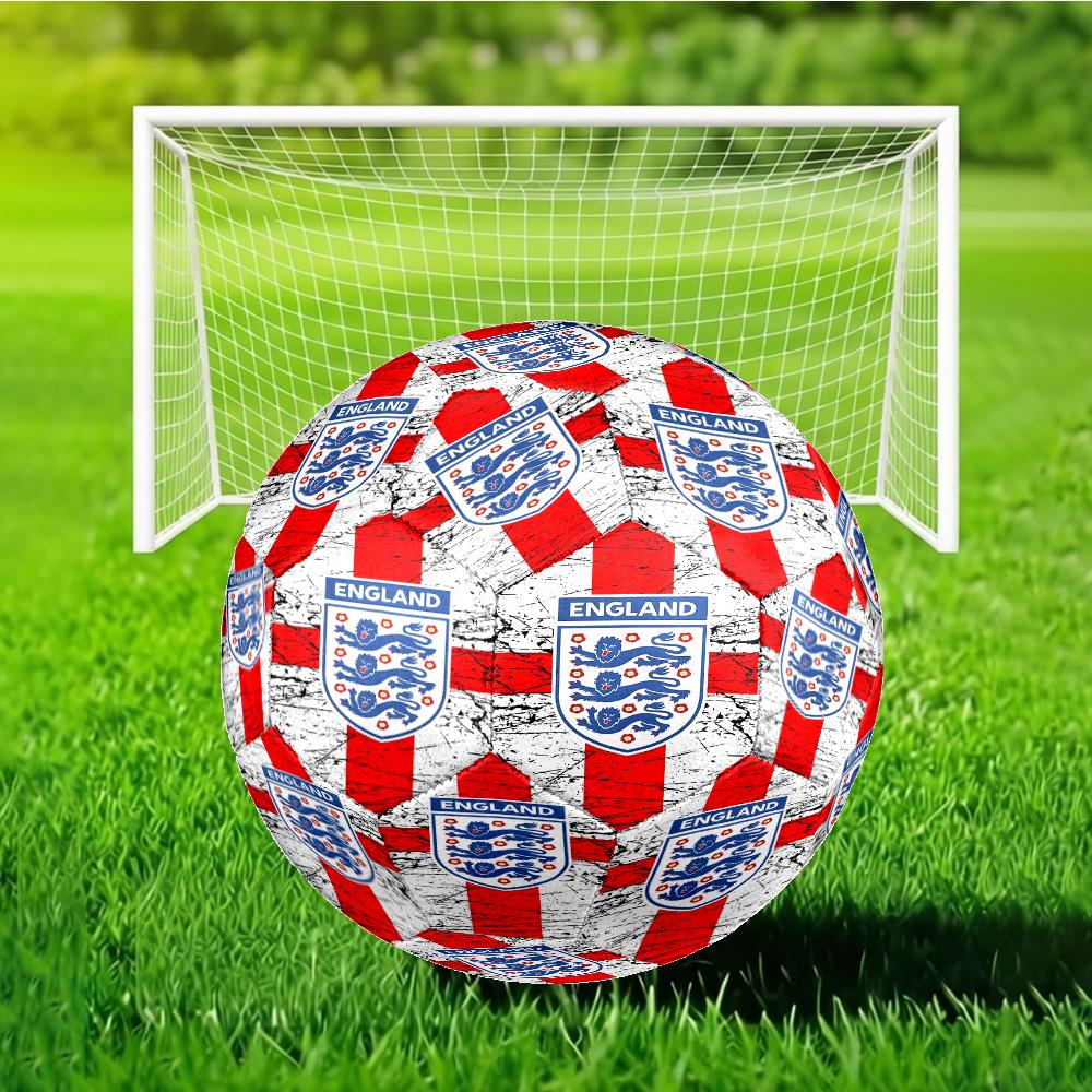 England Football Crest Soccer Ball Size 5 Soccer Ball, Machine-stitched, Soft and Comfortable, Suitable for Training and Matches Fan Gift