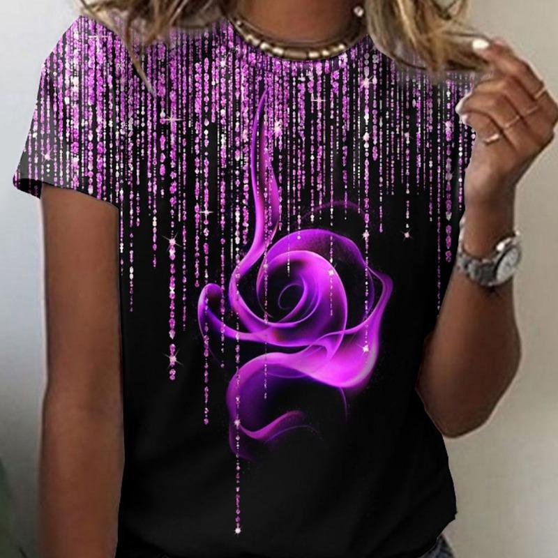 Весна/Лето Новая женская футболка с 3D-принтом ко Дню святого Валентина