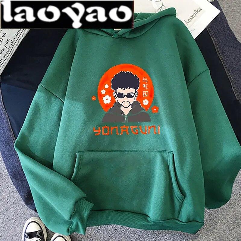 Harajuku аниме Bad Bunny Yonaguni толстовки унисекс Kawaii с мультяшным эстетическим принтом зимние теплые женские толстовки с длинными рукавами топы