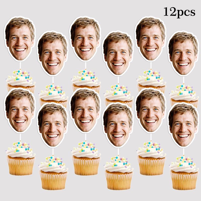 Индивидуальные персонализированные наклейки на лицо День рождения Свадьба DIY Декор Бумажные топперы для торта Баннер Милый питомец Индивидуальные Наклейки Подвеска