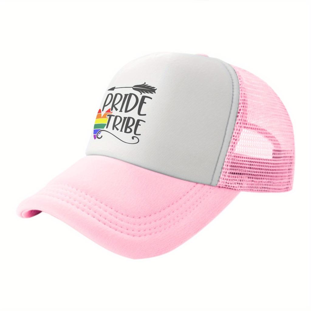 Сетчатая кепка-тракер Pride Tribe с радужным сердцем, унисекс, повседневная, полиэстер, регулируемая застежка-snapback