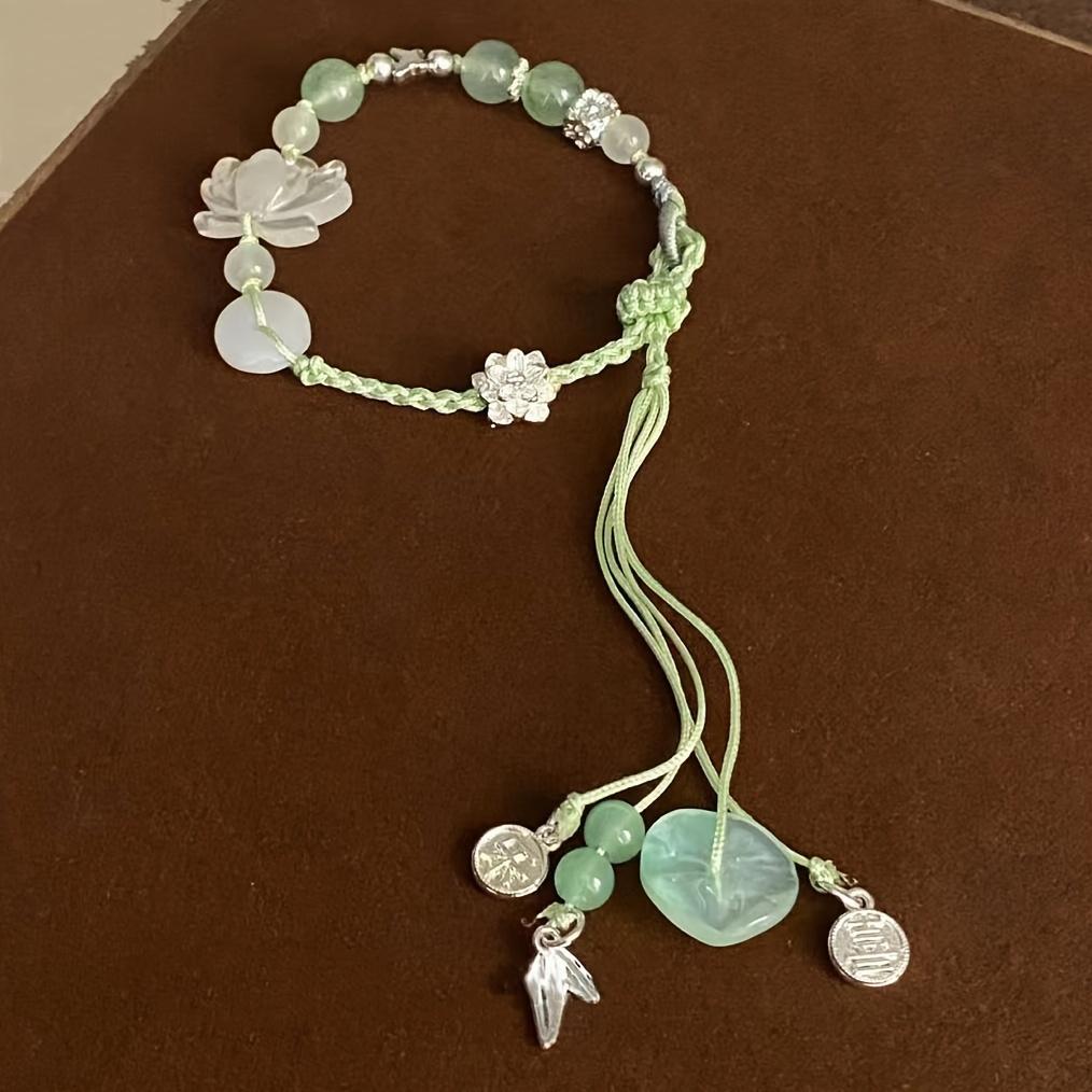 Новый плетеный браслет с бахромой и лотосом из бисера, модный регулируемый браслет в стиле ретро, ​​женские подарки на праздник и вечеринку