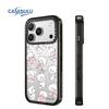 Прозрачный акриловый защитный чехол для iPhone 17 Pro Max/16 Pro - Дизайн "Кот и Кролик"
