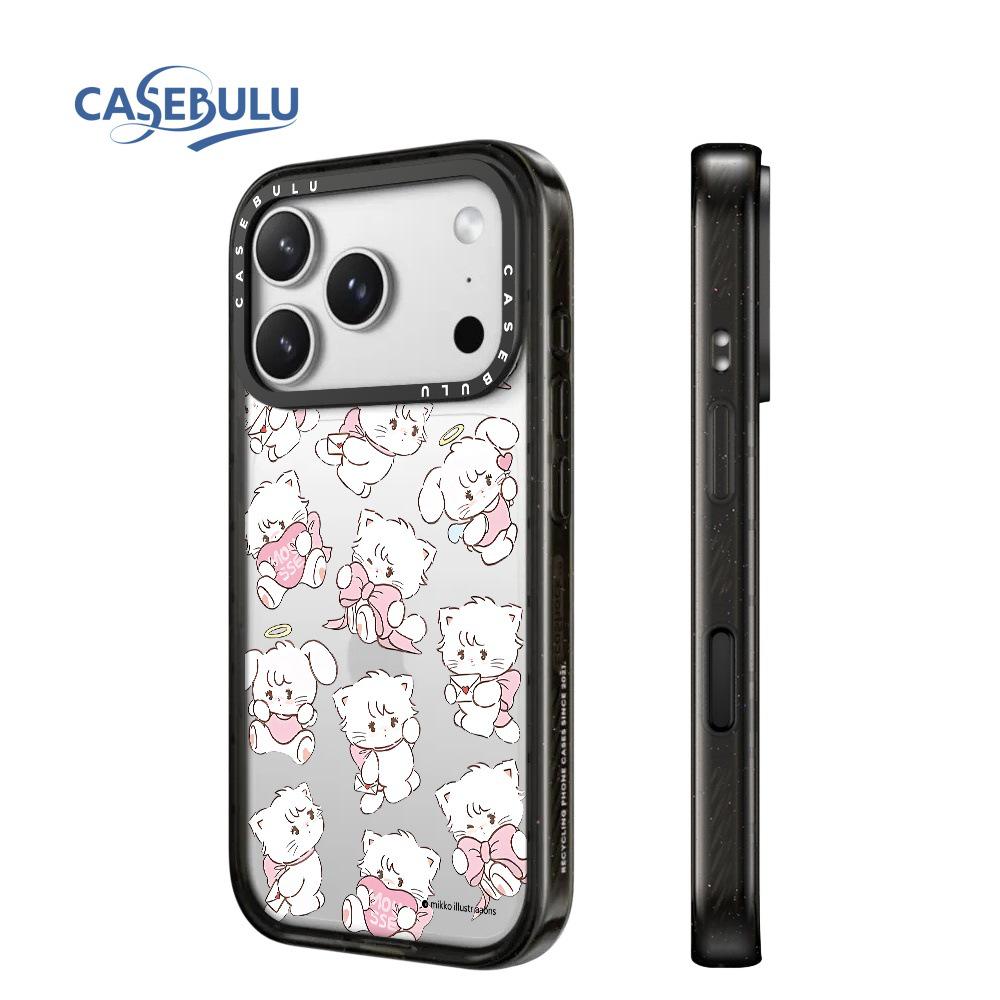 Прозрачный акриловый защитный чехол для iPhone 17 Pro Max/16 Pro - Дизайн "Кот и Кролик"