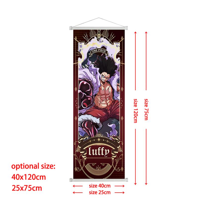 Anime One Piece Scroll Canvas Painting Zoro Sanji Luffy Home Decor Wall Hanging Ace Nami Hancock Poster Wall Art Room Decor