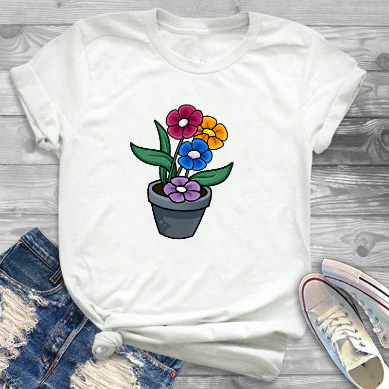 Sunflower Painting Flowers Womens Female Graphic T Shirt Women 90S Harajuku Kawaii Fashion T Shirt Streetwear