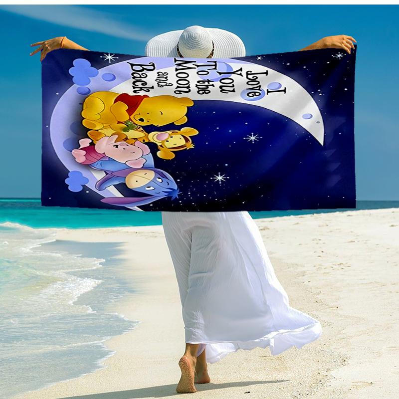 Ultra-Soft Beach Towel with Winnie Theme,Ideal for Pool - Camping, Diving - Perfect Travel Essential, Vibrant Beach Towel.