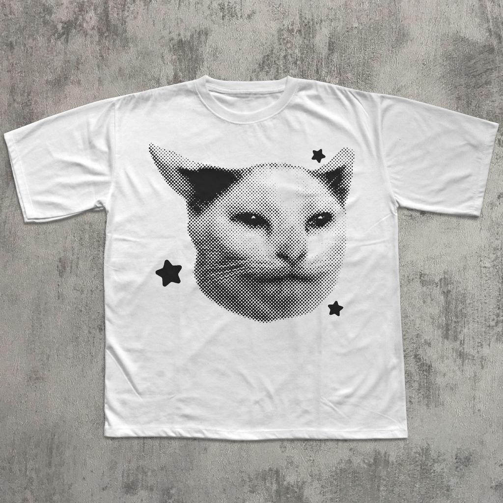 VIntage Graphic Cat Tee, Funny Y2k Shirt, Unhinged Clothes, Cats Lover Gift, Weird Shirts, 90s Retro T shirt, Unisex Cotton, Meme T shirt