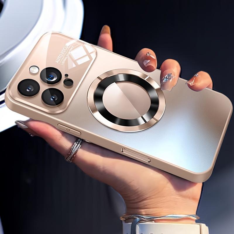 New Titanium iPhone Case for 17 16 15 14 Pro Max, Luxury Matte Magnetic Cover with Camera Lens Protector, Anti-Scratch Wireless Charging Phone Shell