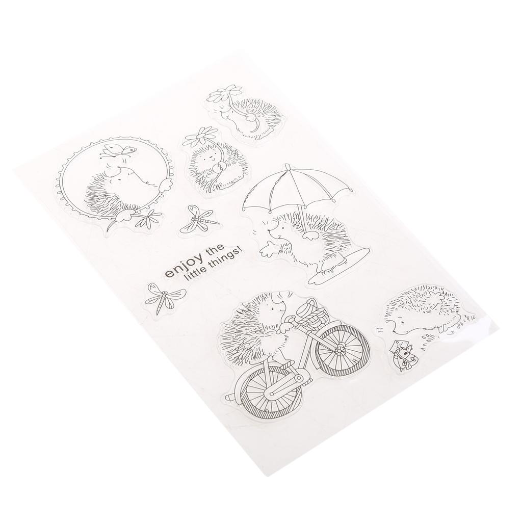 Hedgehog Transparent Clear Rubber Stamps DIY Scrapbooking Embossing Album Card