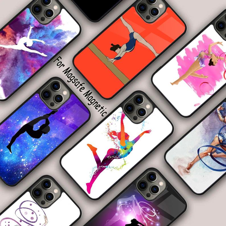 Масляная живопись Гимнастика Магнитный Чехол для Телефона Для APPLE iPhone 17 Air 16 14 13 12 Pro Max 15 Plus Зарядка С Чехлом MagSafe