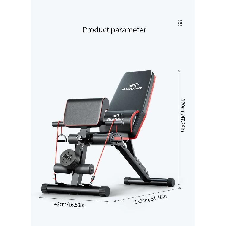 Fully foldable adjustable fitness bench, exercise use fitness dumbbell bench, multi-functional Roman chair, inclined bench