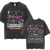 retro Washed Chris Brown Breezy Bowl XX Tour Graphic T Shirts Men Hip Hop Fashion Casual Tshirts Unisex Summer Cotton tees