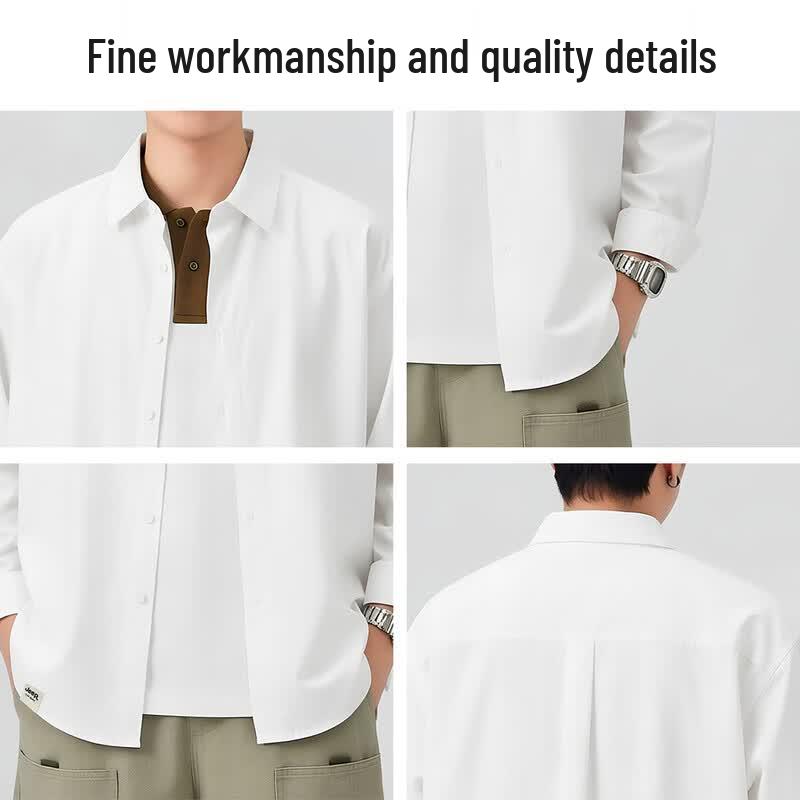 JEEP Men's American Style 100% Cotton Long-Sleeve Shirt