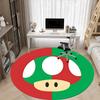 1pcMario Mushroom Icon Office Round Area Rug, Indoor Mat Suitable For Office, Under Office Chairs Bedroom Living Room Home Decor, Room Deco