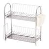 Wahei freiz Iron Drainer Basket Plonge 2 Tier Slim Powder Coating Cutlery Pocket Rear Board Holder PM-9016