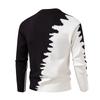 Men's Casual And Trendy Color-blocked Warm Sweater, Fashionable Pullover, With A Round-neck Knitted Sweater Inside