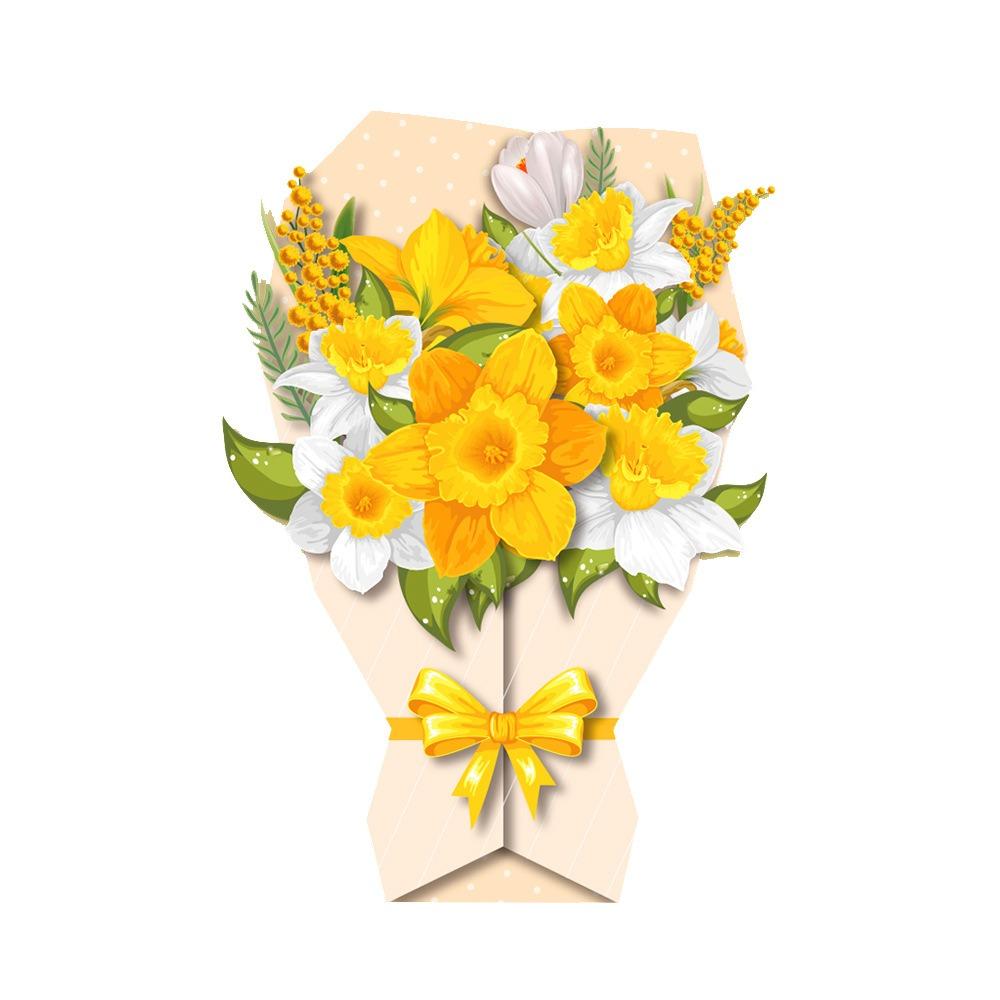 3D Thanks Flowers Postcard Sunflower/Rose/Carnation DIY Floral Birthday Cards Paper Craft Exquisite Greeting Card Teacher Day