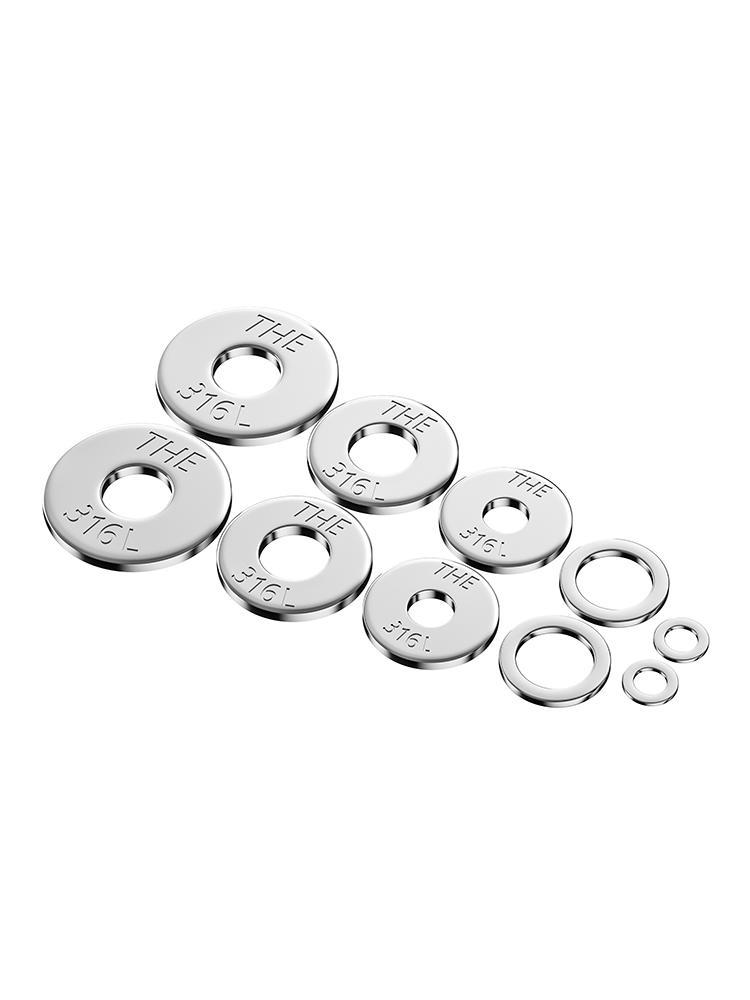 316L Stainless Steel Flat Washer, Enlarged & Thickened, Sizes M1.6 to M42, Series GB97