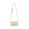 Tang Li Baiqi Eleanor Metal Logo Magnetic Snap Flap Calfskin Shoulder Crossbody Bag Small Women's New Cream 158734-122