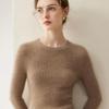 2026 Autumn/Winter Women's Pure Cashmere Slim Fit Round Neck Sweater