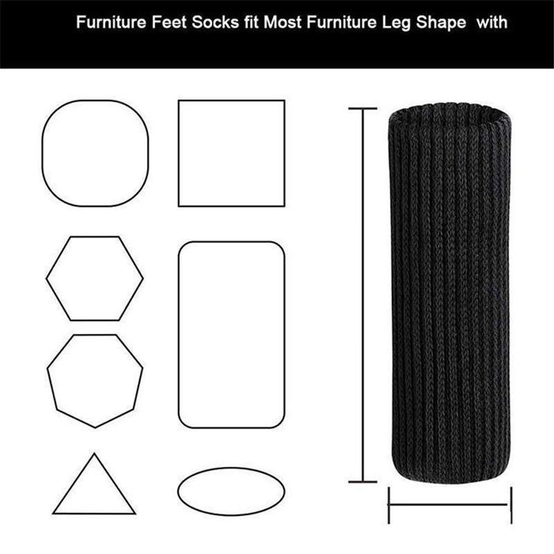 4/8/12/16 шт. вязаные носки для ног стула, высокоэластичные ножки стола, защитные чехлы для пола, нескользящие защитные накладки для мебели, уменьшают шум