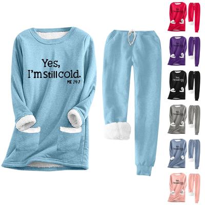 Женская зимняя мода повседневная спортивная кофта с карманом, комплект из двух предметов