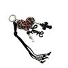 Stylish Leopard Print Heart Keyring Acrylic Pendant Keychain Bag Charm for Women Lady Fashion Accessories