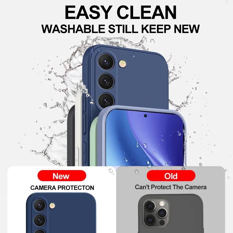 S23 S22 Ultra Case Жидкий силиконовый защитный чехол для объектива камеры Мягкий чехол для Samsung Galaxy S23 S 23 S22 Plus S23Ultra S23 Ultra