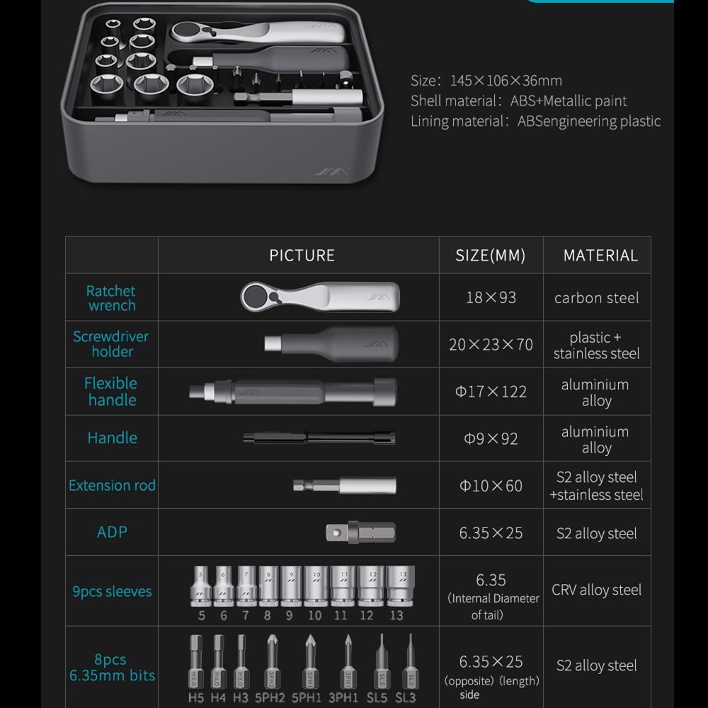 Набор отверток XIAOMI Youpin JIMI FM3 100 в 1 S2, прецизионный магнитный сменный универсальный пинцет, набор отверток