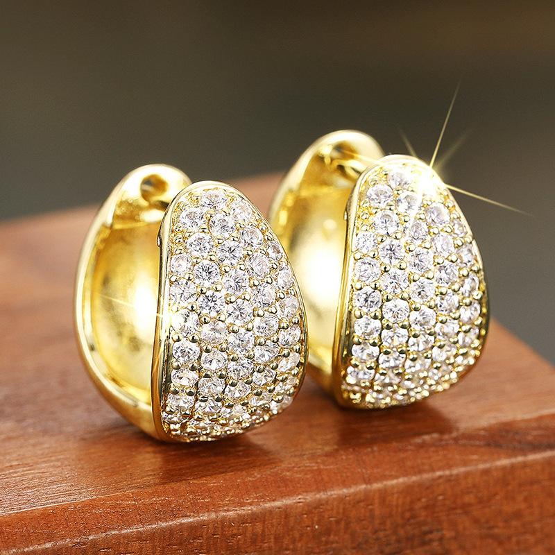 Изысканная милая крутая уличная фотография с инкрустацией цирконом женская серьга-кольцо блестящая милая модная простая бижутерия