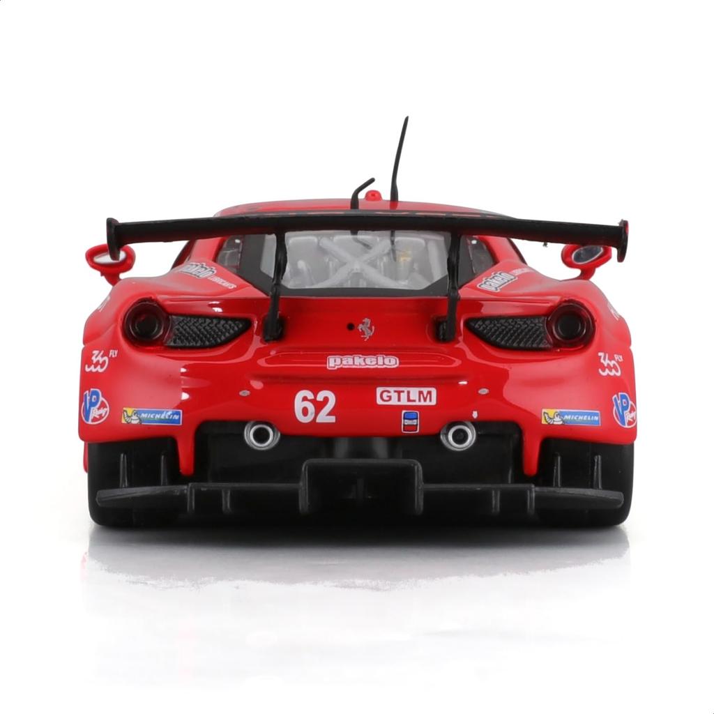 Bburago Scale Ferrari 488 GTE 2017 Red Race Sports Car Diecast Model Car Finished Product 4893993363018 1/43 #62 /