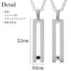 [Shinjuku Gin No Kura] Slit Bar Necklace for Men, Sterling Silver 925, Simple Silver with Zirconia Plate, Bar